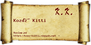 Kozó Kitti névjegykártya